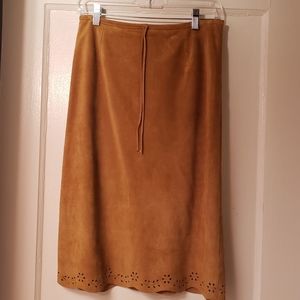 Ann Taylor suede midi skirt